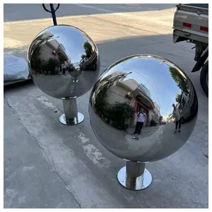 하이 퀄리티 큰 정원 금속 둥근 구 조각 장식 스테인레스 스틸 중공 공