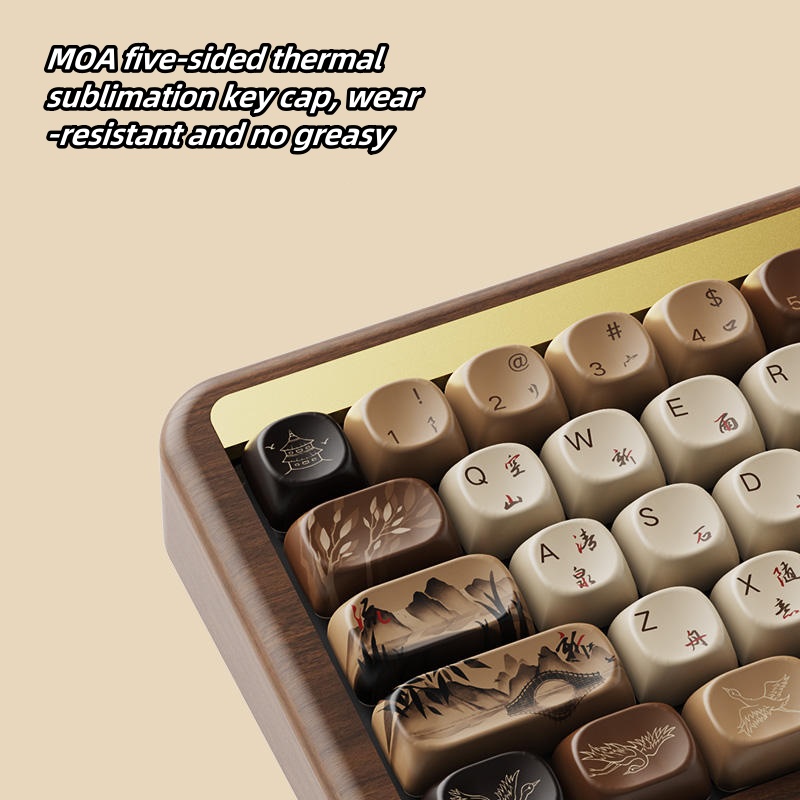 Akko Mu01 Wooden Rgb Mechanical Gaming Keyboard - Hot Swap, 3-mode