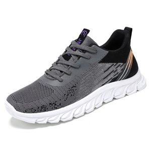 Chaussures de course décontractées pour hommes, tendance, à lacets, confortables, légères, respirantes, résistantes aux taches, en tissu de coton et maille - Product Image 4
