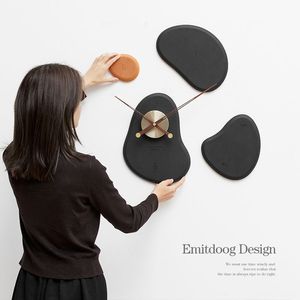 Nordic Irregular <b>Wall</b> <b>Clock</b> 55x57.2cm Quartz Movement Battery Powered Living Room Minimalist <b>Design</b> - Product Image 4