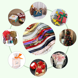 Luxury <strong>Custom</strong> Printed Logo Double Face Silk Glitter Satin Grosgrain <strong>Ribbon</strong> for Christmas Tree Decoration and Gift Wrapping - Product Image 4