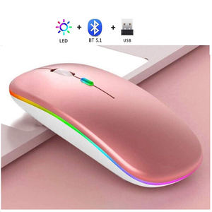 จัดส่งรวดเร็ว คอมพิวเตอร์เมาส์ไร้สาย เมาส์เกมมิ่ง ไฟ LED สีสันสดใส เมาส์สำหรับแล็ปท็อปแบบชาร์จไฟได้ - Product Image 1