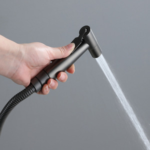 Luxury Gun Gray Handheld Toilet <strong>Bidet</strong> <strong>Sprayer</strong> Set Wall-Mounted Stainless Steel 304 <strong>High</strong> <strong>Quality</strong> Brass for Hotels - Product Image 3