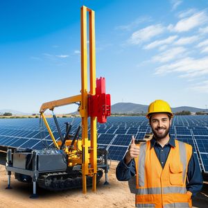 Mesin Pengebor Tiang Pancang Tenaga Surya Hongrun Terbaru, Mesin Bor Tiang Pancang, Mesin Sekrup Tanah, Mesin Pengebor Tiang Pancang untuk Dijual - Product Image 1