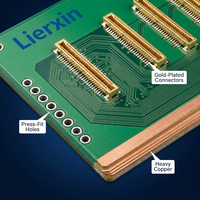 Carte mère Lierxin LEX personnalisée, PCB multicouche à nombre de couches élevé, avec vias aveugles et connecteurs à sertissage en cuivre épais, pour serveur haute vitesse