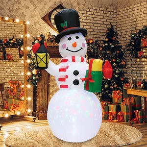 نموذج رجل الثلج القابل للنفخ بطول 4 أقدام مع إضاءة RGB ملونة لعيد الميلاد يرتدي قبعة - Product Image 4