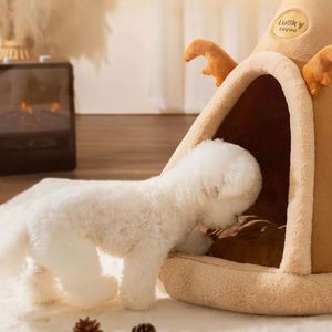 Pet Warm <b>Tent</b> Nest Rabbit Plush Crystal Velvet Looped Fleece Lining Multi-layer Solid Luxury Modern Anti-Slip Easy Clean - Product Image 4