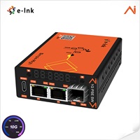 Convertidor de Medios Inteligente de Fibra Óptica SFP a Ethernet, Repetidor OEO con Pantalla LED y Tipo-C para Teléfono y PC para Gestión de Redes PoE