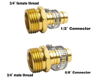 ANSI 1/2'' Brass Compression Fitting With Stainless Steel Clamps