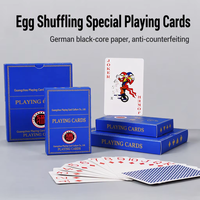 Dek Kartu Poker Ukuran Standar Jerman Kertas Inti Hitam Anti Curang untuk Permainan Kartu Waktu Luang