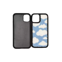 Coque de téléphone en chenille écologique avec broderie 3D et fil coloré, patch personnalisé découpé au laser, sans plastique, modèle 2026