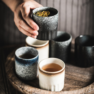 Japanische Art Keramik kleine Espresso tassen Retro Porzellan Spirituosen Verkostung Tee Sake Cups Keramik Wasser Mate Becher - Product Image 5