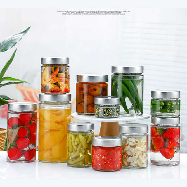 100ml / 150ml / 180ml Small Round Glass Jam Jars Glass With Lid Storage Pickles Jar for Food With Straight-sided Glass Jar