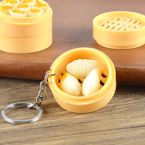 Sac à dos étudiant PVC alimentaire charme Simulation cantonais thé du matin Dim Sum petits pains boulettes petits pains cuits à la vapeur porte-clés à ma fille - Product Image 5