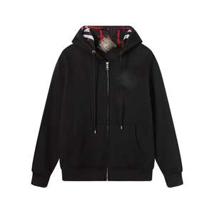 <span class=keywords><strong>Felpa</strong></span> con Cappuccio di Lusso da Uomo in 100% Cotone di Alta Qualità, con Zip, Logo Ricamato del Marchio, Unisex, a Righe - Product Image 4