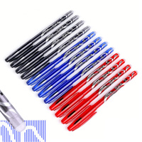 Bolígrafos de Gel Borrables Prácticos con Punta de 0.5mm, 3 Colores (Negro/Rojo/Azul) para Estudiantes, Toma de Notas Diarias, Oficina