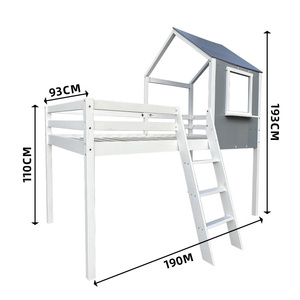 Cama Montessori moderna para meninos, pronta para envio, com armazenamento, beliche de madeira para crianças pequenas com escadas - Product Image 4