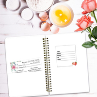 Cahier de livre de recettes de conception populaire Journal de livre de cuisine vierge avec reliure en spirale A5 B5 tailles cadeau de fête des mères