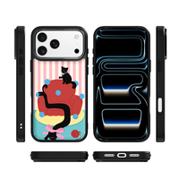 Coque de téléphone AG Feeling Black Edge avec motif chat de canapé doré pour iPhone 17, 17 Pro Max, 16 Pro, 15, 15 Pro Max, 15 Pro, 14 Pro Max – Coque magnétique