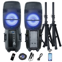 Combo Especial: Sistema de Altavoces PA Profesionales de 2x15 Pulgadas y 1000W, para Interiores/Exteriores, Fiestas, DJ, Karaoke, Bocina