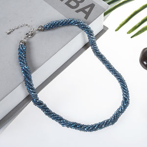 Collier chaîne torsadée dorée de 18 pouces Fashionin avec cristal de verre, motif ethnique religieux en forme de cœur, diamant, cadeau de fête - Product Image 6