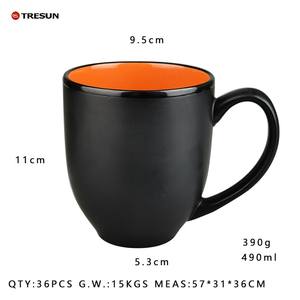 16oz Oversize Matte Black Color Inside Belly Barrel Shaped Mugs Custom Logo Decal <b>Printed</b> Ceramic <b>Coffee</b> Cup - Product Image 6