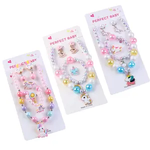 Amazon New Children's Beaded Necklace Set DIY Children's Jewelry Unicorn Cute Gift Wholesale
