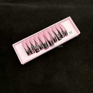 Venta al por mayor mejor salón de uñas calidad impresionar beso único Anime Chrome Dashing Diva francés hecho a mano acrílico curva prensa en las uñas - Product Image 2