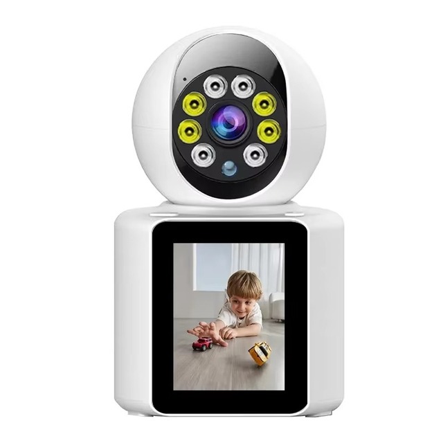 AI Detection Baby Monitor Camera IPS Screen 1080P Video Call Night Vision Lullaby Player Temperature Sensor Wireless Nanny Cam