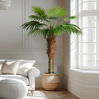 Palmier Robusta Artificiel Certifié Anti-UV de 2m, Écologique, Résistant à l'Eau, Décoratif Intérieur/Extérieur, Plante Artificielle Verte