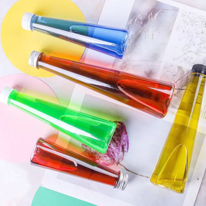 Bouteille de jus en PET transparente en forme de cône avec bouchon à vis et impression sérigraphique pour l'emballage de lait, smoothies, thé et boissons énergisantes – Vente en gros - Product Image 5