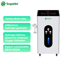 Système respiratoire moléculaire optimal HHO 6000ml, électrolyseur d'oxygène PEM, générateur d'hydrogène à gaz vert, machine d'inhalation, inhalateur