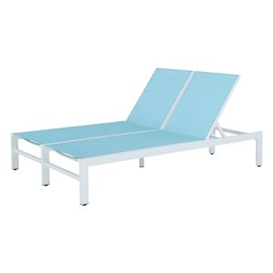 DB réglable en aluminium patio extérieur Double Chaise longue Style moderne loisirs salon arrière pour cour parc utilisation - Product Image 1