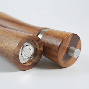 相思木盐胡椒研磨机套装木质厨房香料研磨机，具有可调节的细粗陶瓷芯 - Product Image 6
