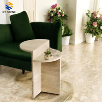 Table d'appoint en marbre de grande taille, design graphique, moderne, naturel, luxueux, imperméable, pour salon, hôtel, villa, KT Stone