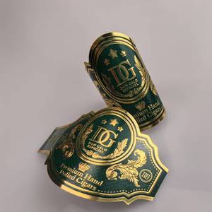 Tùy chỉnh lá vàng nghệ thuật in vòng giấy Sticker bóng không thấm nước dính cho xì gà nhãn và chai các ứng dụng - Product Image 4