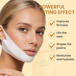 Mascarilla Facial Reafirmante 6 en 1 FATAZEN, Antienvejecimiento, Revitalizante, para Cuello, Mentón y Barbilla, Triple Acción, Lifting en V, Mascarilla de Oro de 24k - Product Image 6