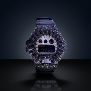 Reloj Digital de Lujo para Hombre en Acero Inoxidable con Bisel de Diamantes, Esfera de Cristal, Correa de Acero Inoxidable Azul Marino y Moissanita, 41 mm - Product Image 3