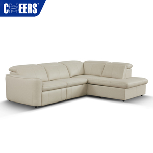 MANWAH CHEERS - Conjunto de Sofá Seccional Reclinable Eléctrico Moderno de Cuero Genuino para Sala de Estar, <span class=keywords><strong>4</strong></span> Plazas con Chaise Longue con Espacio de Almacenamiento - Product Image 2