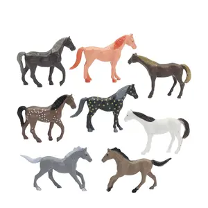 Mini figuras de animales de granja baratas, caballos de juguete de plástico pequeños