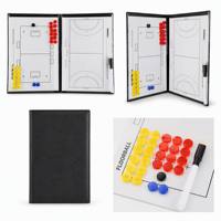 Tableau tactique magnétique pliable 21 cm x 31 cm avec plaque en fer et PVC pour l'entraînement et les matchs de sports de ballon