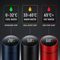 Bouteille d'eau isotherme en acier inoxydable 304 avec affichage de température intelligent, grande capacité, durable et portable, pour thé, avec logo personnalisé