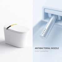 Toilette intelligente avec siège chauffant, commande vocale, télécommande, céramique, montage au sol, chasse d'eau par siphon