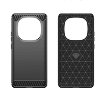 Coque arrière en TPU antichoc en fibre de carbone pour Xiaomi Redmi Note 14 5G & Note 14 Pro Mobile Phone Case