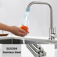 Robinet de cuisine moderne en acier inoxydable à 3 voies, robinet de lavabo de salle de bain intelligent moderne, lavabo multiple, luxe, jardin, eau