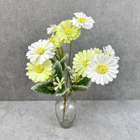 Bouquet de 10 têtes de marguerites en soie, fleurs artificielles, tiges florales pour mariage, fête, banquet, centre de table, décoration de la maison