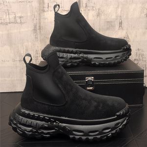 Botas Chelsea de Hombre con Cordones, Suela Gruesa, Plantilla de Goma, Aumento de Altura, Diseño de Una Pieza, Nueva Tendencia de Moda Primavera 2025 - Product Image 4