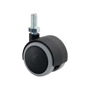 Rueda giratoria de doble Bloqueo de plástico BS Rollen con tapa de carga de 50mm. 50 kg M10 poliamida gris - Product Image 1