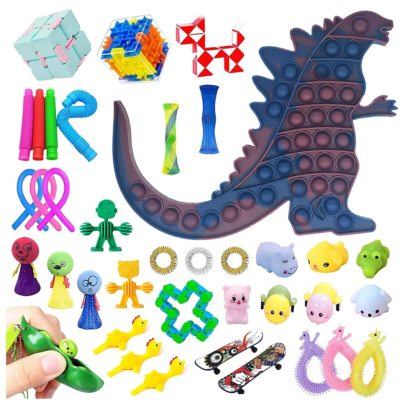 JYTZ065 25 Pcs Best Stress Relief Fidget Toys Pack Kit Balls Fruits Sensory Fidget Toys Set With Simple For Kids Adults