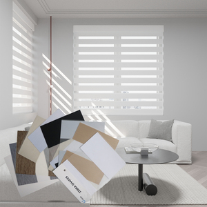 Vật liệu chất lượng cao màu trắng tinh khiết Màn cửa sổ trang trí ngày và đêm lớp Zebra rèm vải cuốn sách - Product Image 1